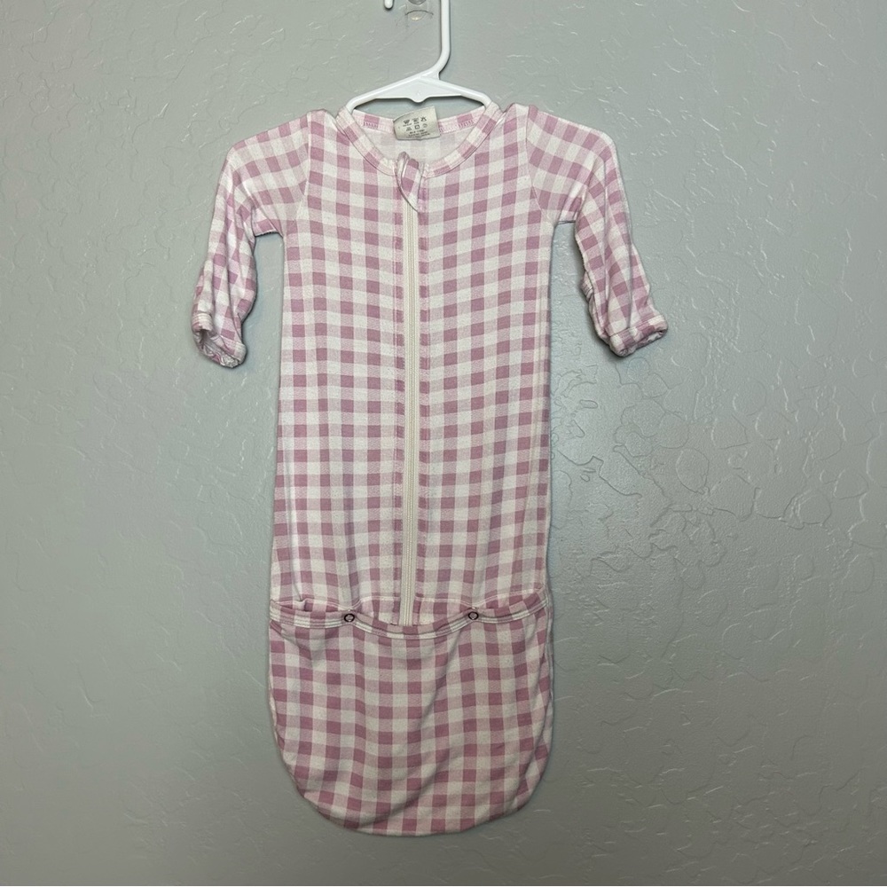 Lavender Gingham Baby Sleep Sack Zipper Pajamas Lilac Size 0-3